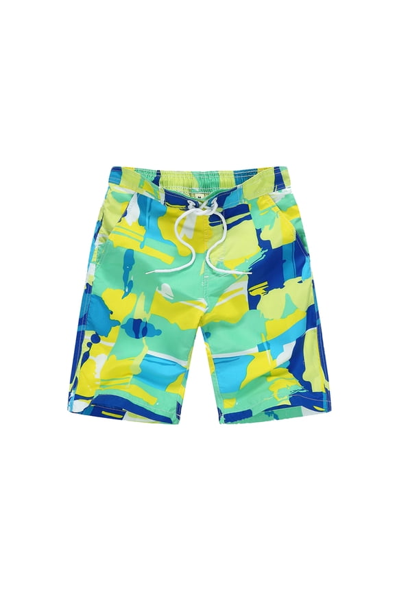 Boys' Swim Trunks Boys' Swim Trunk Shorts, Lightweight & Water Repelling, Quick Dry Material Size 10-11T (Green,10-11 Years)