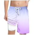 thumbnail image 1 of Gubotare Boys Swim Trunks Compression Boy's Letter Graphic Track Shorts Waist Athletic Workout Shorts (Light Purple,Size 13-14 Years), 1 of 4