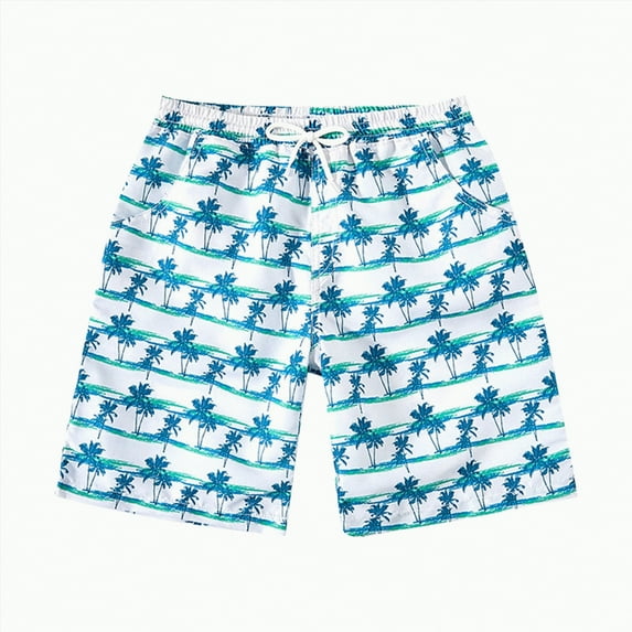 Gubotare Boys Swimsuits Boys Swim Trunks with Compression Liner Kids Bathing Suits Boys Board Shorts Quick Dry Teen Swim Trunks Boy Swimsuit Size 7-8 (White,7-8 Years)