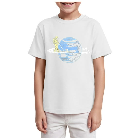 Gubotare Boys' T-Shirts Toddler Baby Boys Short Sleeve Graphic T-Shirt Top Funny Letters Print Cotton Tee Sizes 11-12T (White,11-12 Years)