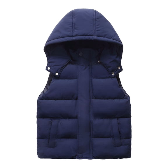 Gubotare Boys Zip Up Puffer Vest Kids' Down Vest - Weather Resistant Quilted Bubble Puffer Vest for Boys and Girls Size 8-9 (Navy,8-9 Years)