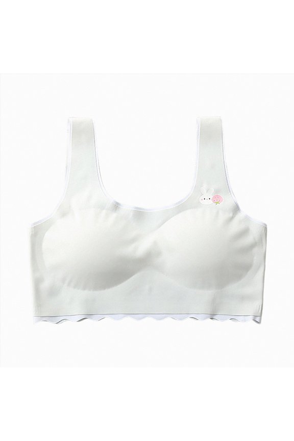 Bras for Teens Girl Training Bras for Girls Sports Seamless Bra with Removable Padding Bras Size 12-15 (Grey,12-15 Years)