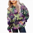 thumbnail image 1 of Gubotare Camo Hoodie Kids Cute Hoodies Maple Leaf Print Oversized Drop Shoulder Fleece Hooded Sweatshirt Pullover With Pocket (Purple, 2-3), 1 of 4