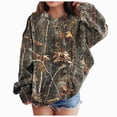 thumbnail image 1 of Gubotare Camo Hoodies for Kids Boys Girls Cute Sweatshirt Maple Leaf Print Oversized Fleece Sweatshirts Classic Pullover with Pocket (Brown, 9-10 Years), 1 of 7