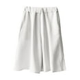 thumbnail image 1 of Gubotare Capris for Girls Summer Casual Palazzo Smocked High Waist Wide Leg Capris Travel Vacation Pants with Pockets (White,Size 6-7 Years), 1 of 3