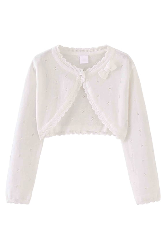 Cardigan Girls Cardigan for Girls Lightweight Casual Long Sleeve Open Front Sweater Soft Outerwear Coat Size 7-8 (White,7-8 Years)