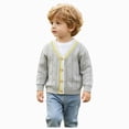 thumbnail image 1 of Gubotare Cardigan Sweater Toddler Boy Boy's Light Weight Knitted V-Neck, Long Sleeve Cardigan Sweater 18 24 Months (Grey,18-24 Months), 1 of 5