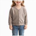 thumbnail image 1 of Gubotare Cardigan for Toddler Girl Girls Cardigan Sweaters Ruffle Sweater V Neck Button Front Outerwear 1T 2T (Coffee,1-2 Years), 1 of 6