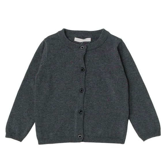 Gubotare Cardigans for Girls Baby Girl Cardigan Sweater Infant Toddler Long Sleeve Button Up Knit Jacket Coat Warm Fall Winter Clothes 12 18 Months (Dark Gray,12-18 Months)