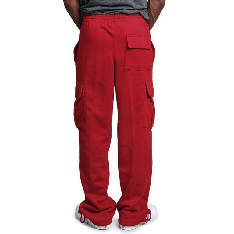 Gubotare Cargo Pants For Men Men's Sweatpants, EcoSmart Sweatpants for Men,  Men's Pants with Cinched Cuffs,Red S 