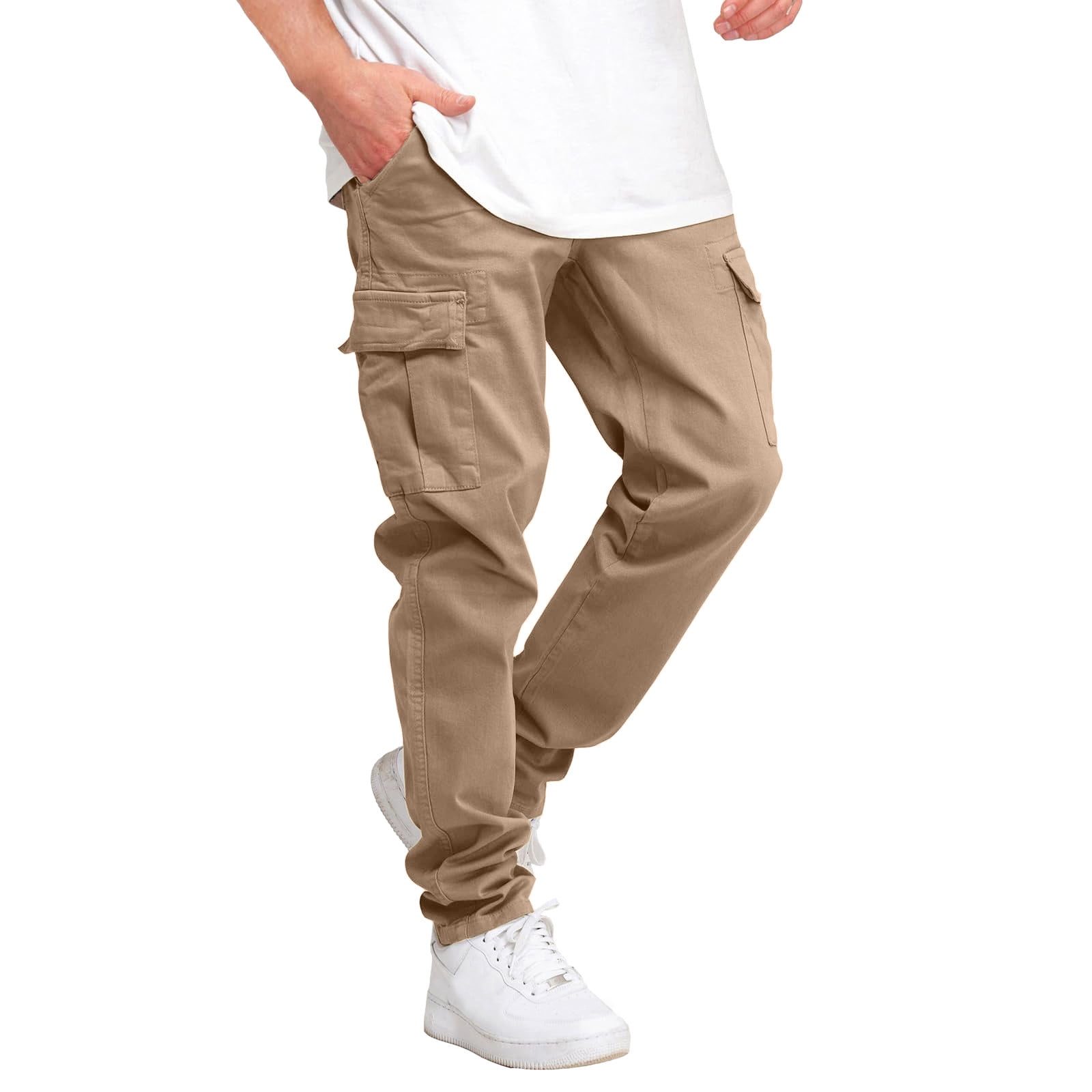Gubotare Cargo Pants for Men Stretch Men's Capri Cargo Pants Below Knee