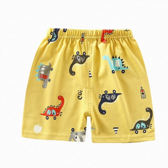Gubotare Cargo Shorts for Boys Big Boy's Shorts Summer Drawstring Elastic Waist Casual Shorts for Boys with Pockets 5t 6t (Light Yellow,5-6 Years)