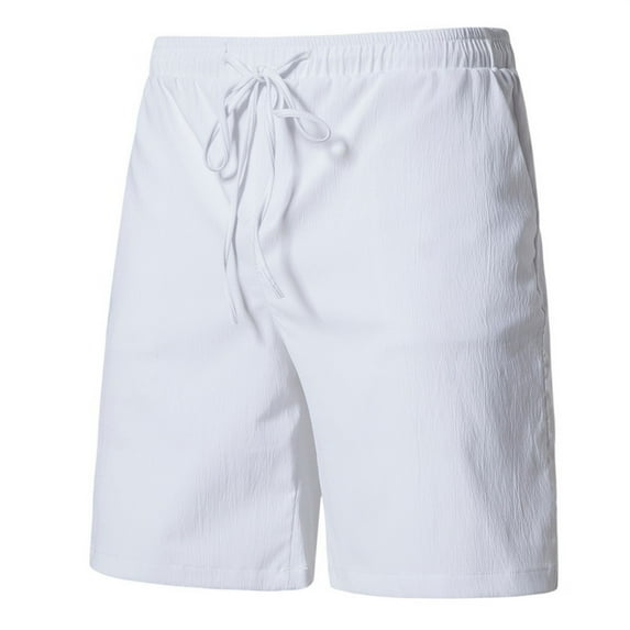 Gubotare Casual Shorts for Men Mens Shorts Casual Classic Fit Cotton Summer Beach Shorts with Elastic Waist and Pockets (White,3XL)