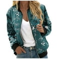 thumbnail image 1 of Gubotare Casual Zip Up Jacket Women Womens Bomber Jacket Coat Casual Stand Collar Zip Up Lightweight Fall Fashion Jackets Outfits with Pockets (Green,XL), 1 of 5