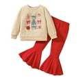 thumbnail image 1 of Gubotare Christmas Dress Baby Girl Outfit Girls Clothing Set 2 Pcs Soft Crewneck Long Sleeve Top+Leggings Loose Outfits 5t 6t (Red,5-6 Years), 1 of 6