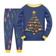 thumbnail image 1 of Gubotare Christmas Pajama Sets Boys Boys Pajamas Sets Pjs Toddler 2 Piece Long Sleeve Sleepwear Kids Clothes Sets 5T 6T (Navy,5-6 Years), 1 of 4