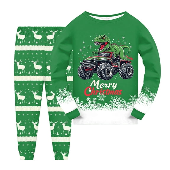 Gubotare Christmas Pajamas Baby Unisex Baby 2-piece Pajamas Sleepwear Pjs for Baby, Toddler, Kids 3T 4T (Green,3-4 Years)