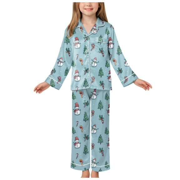 Gubotare Christmas Pajamas Big Boys Pajamas Pjs Toddler 2 Piece Sleepwear Kids Clothes Set Size 11-12 (Light Blue,11-12 Years)