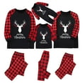 thumbnail image 1 of Gubotare Christmas Pajamas for Family Matching Sets Matching Family Pajamas Sets Christmas PJS with Letter and Plaid Printed Long Sleeve Tee and Bottom Loungewear (Red,XXXL), 1 of 8