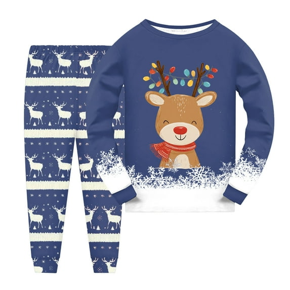 Gubotare Christmas Pajamas Toddler and Baby Boys Pajamas Sets Pjs Toddler 2 Piece Long Sleeve Sleepwear Kids Clothes Sets 4T 5T (Navy,4-5 Years)