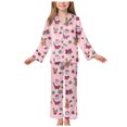thumbnail image 1 of Gubotare Christmas Pajamas for Girls Girls Pajama Set Long Sleeve Tops & Pants Soft Kids Sleepwear Cute Prints 5T 6T (Pink,5-6 Years), 1 of 9