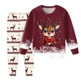 thumbnail image 1 of Gubotare Christmas Pajamas for Girls Two-Piece Pajama Set for Boys & Girls Soft Toddler Pajamas for Kids, Family Matching PJs 5T 6T (Wine,5-6 Years), 1 of 4