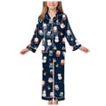thumbnail image 1 of Gubotare Christmas Pajamas for Kids Girls Girls Pajamas Soft Long Sleeve Sleepwear Set Cute Comfortable Kids Pjs Size 11-12 (Dark Blue,11-12 Years), 1 of 9