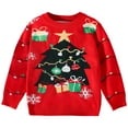 thumbnail image 1 of Gubotare Christmas Sweater Toddler Boy Boys Long Sleeve Crew Neck Sweaters Kids School Lightweight Knit Pullover Sweater Tops Size 2T 3T (Black,2-3 Years), 1 of 7