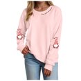 thumbnail image 1 of Gubotare Christmas Sweatshirt Women Merry And Bright Pullover Shirt Christmas Outfits for Women (Pink,XL), 1 of 5