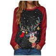 thumbnail image 1 of Gubotare Christmas Vacation Sweatshirt Fun Xmas Print Holiday Pullover Sweater Tops Womens Graphic Crewneck Sweatshirt (Brick Red,XL), 1 of 9