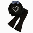 thumbnail image 1 of Gubotare Clothes for Girls Sets Toddler Girl Clothes Kids Outfits Long Sleeve Sweatshirt Bell Bottom Pants Set Fall Winter Clothing for Girls 4T 5T (S,4-5 Years), 1 of 4