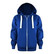 Gubotare Coat for Kids Boys Boys Long Up Kids Top Sleeve Sweatshirt Hoodie Girls Color Solid Zip Jackets Boys Coat&jacket,Dark Blue 6-7 Years