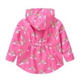 thumbnail image 1 of Gubotare Coats for Kids Girls Windproof Coat Cartoon Rainbow Prints Hooded With Pocket Jacket Kids (Hot Pink,3-4 Years), 1 of 3