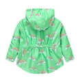 thumbnail image 1 of Gubotare Coats for Kids Girls Windproof Coat Cartoon Rainbow Prints Hooded With Pocket Jacket Kids Outerwear (Green,2-3 Years), 1 of 3