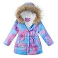 thumbnail image 1 of Gubotare Coats for Kids Girls Zip Keep Thicken Up Tie-Dye Girls Jacket Warm Winter Girls Coat&jacket (Purple,2-3 Years), 1 of 4