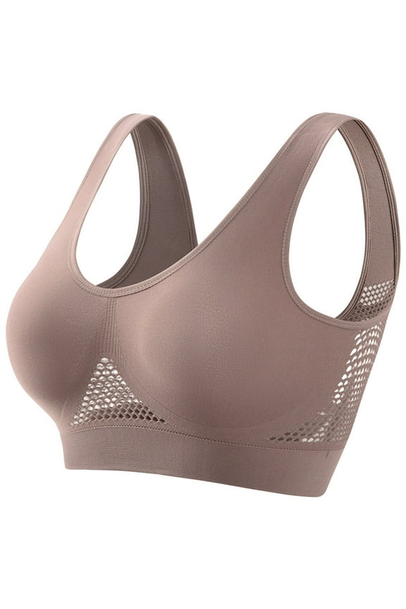 ComfortSeamless Sports Bra Wirefree Yoga Bra with Removable Pads for Women Bras for Women Wirefree (Wine,S)