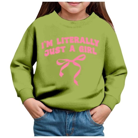 Gubotare Crewneck Sweatshirt Girls Boys Girls Sweatshirt Long SLeeve Kids Toddler Tops Size 3T (Green,3 Years)