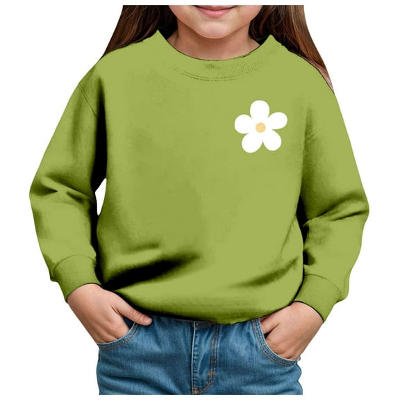 Gubotare Crewneck Sweatshirt Girls Toddler Baby Boy Girl Pullover Sweatshirt Long Sleeve Crewneck Shirt Top Fall Winter Clothes Size 5T (Green,5 Years)