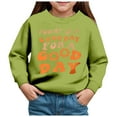 thumbnail image 1 of Gubotare Crewneck Sweatshirts for Girls Girls' Cartoon Graphic Thermal Lined Sweatshirt Long Sleeve Warm Winter Pullovers Size 6 (Green,6 Years), 1 of 4