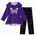 thumbnail image 1 of Gubotare Cute Clothes for Teen Girls Adorable Girls' Top & Pants Set Slim Fit Pants Long Sleeve Sweatshirt School and Daily Wear Size 13-14 (Purple,13-14 Years), 1 of 7