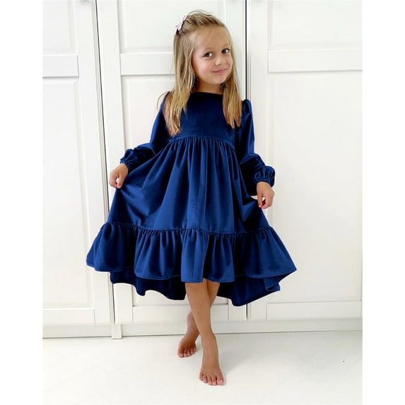 Gubotare Cute Dresses For Teen Girls Girl Sleeveless Embroidery Princess Pageant Dresses Kids Prom Ball Gown,Dark Blue 9-10 Years