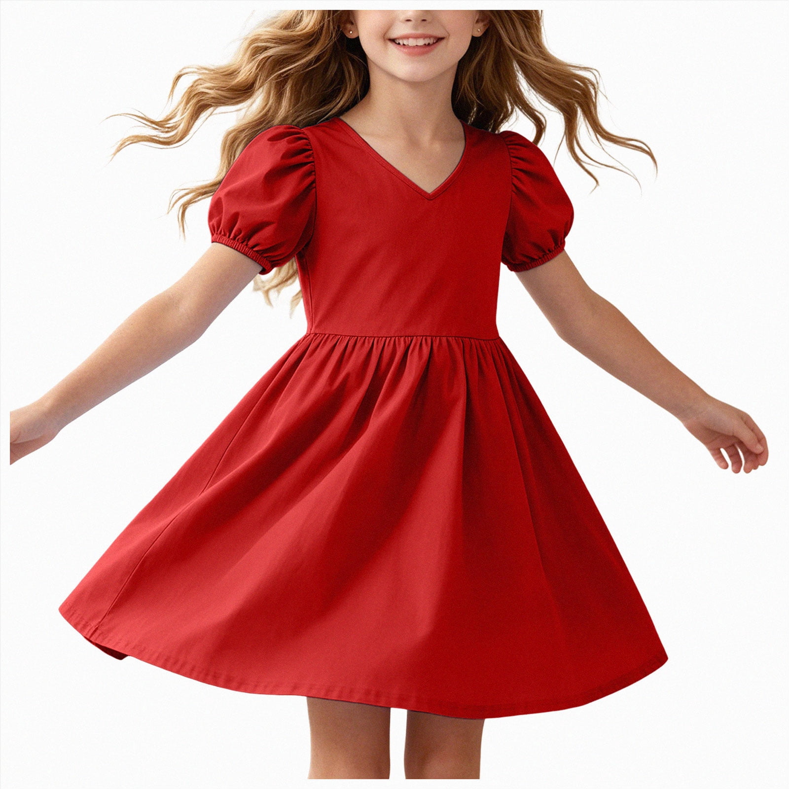 cute red dresses for birthday Gubotare Kids Kids Girls Princess Dress Ruffle Sleeve Boho Cake Smash Photo Shoot Outfit Size 7-8 (Red,7-8 Years), Girl's Size:US12 - Preorder NR::MARKET White A-line Midi Dress But this is not
