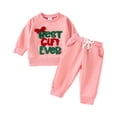 thumbnail image 1 of Gubotare Cute Fall Outfits for Kids Toddler Girl Clothes Baby Girl Winter Outfits Clothing Top Denim Pant Jeans Set Cute Clothes for Girl Size 18 24 Months (Pink,18-24 Months), 1 of 5