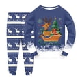 thumbnail image 1 of Gubotare Cute Girl Christmas Pajamas Kids Fleece Pajamas Sets Warm 2pc Long Sleeve Tops Pants PJ Boys Girls Thick Winter Sleepwear Outfits for Bedroom Size 7-8 (Navy,7-8 Years), 1 of 4
