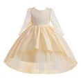 thumbnail image 1 of Gubotare Cute Kids Graduation Dresses Girls Summer Dresses Long Sleeve Party Tutu Dress (Rose Gold,Size 5-6 Years), 1 of 9