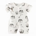 thumbnail image 1 of Gubotare Cute Newborn Romper for Boys Baby Boy Outfit Romper Short Sleeve Infant Cute Jumpsuit Spring Summer Clothes 0 3 6 9 12 18 24 Months (Black,12-18 Months), 1 of 4