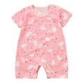 thumbnail image 1 of Gubotare Cute Romper for Boys Unisex-baby Side Snap Short-sleeve Bodysuit Size 12-18 Months (Pink,12-18 Months), 1 of 4