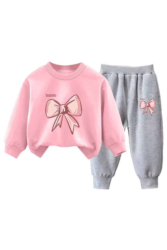 Cute Outfits for Girls Kids Toddler Baby Girl Fall Winter Clothes Floral Embroidery Long Sleeve Pullover Sweatshirt Jogger Pants 2 Piece Outfits 4T 5T (Pink,4-5 Years)