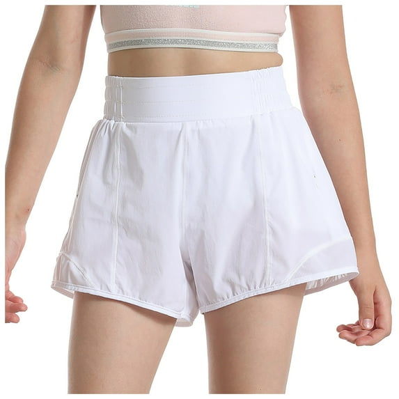 Gubotare Cute Shorts for Girls Girls Comfy Shorts Athletic Running Shorts Lightweight Shorts Size 5-6 (White,5-6 Years)
