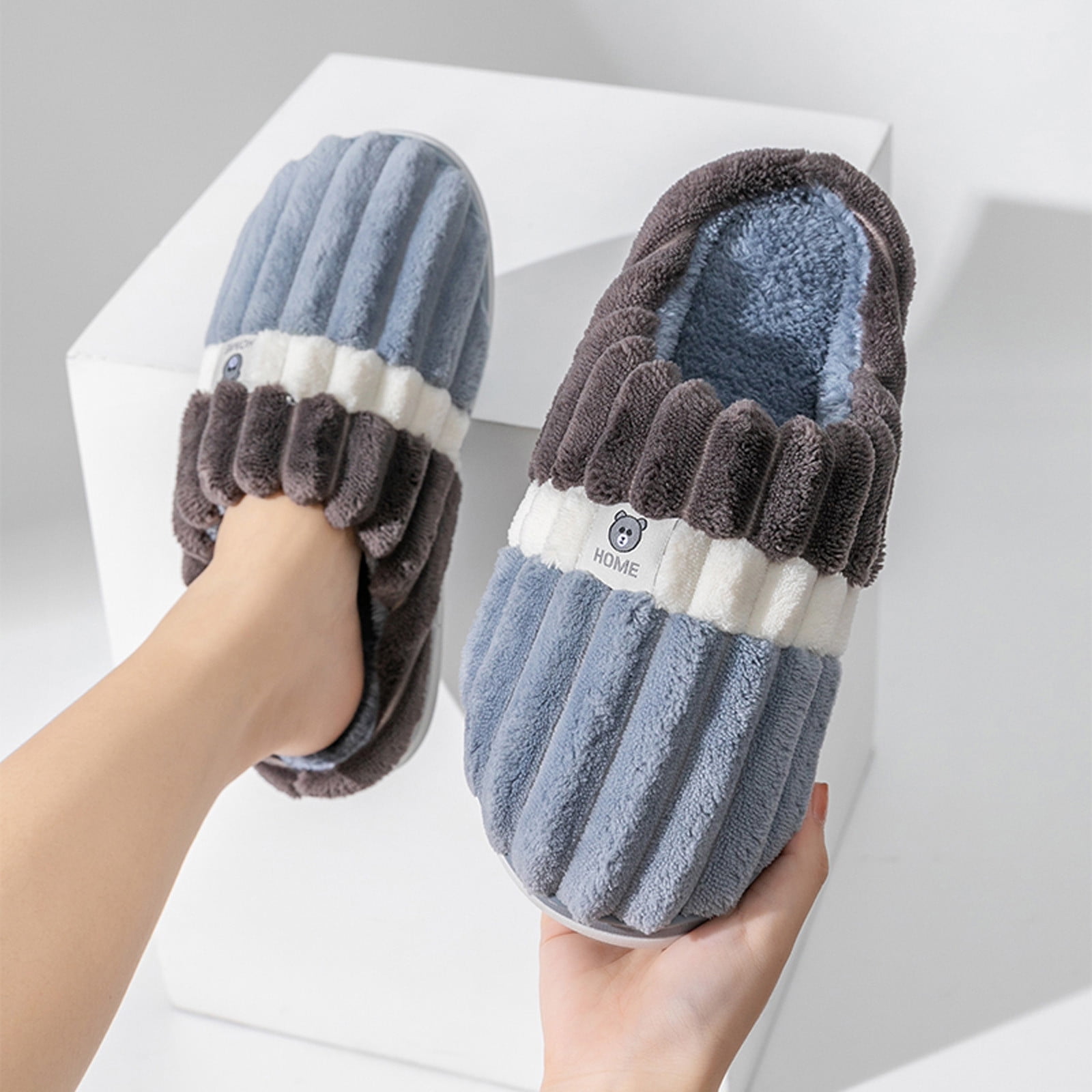CIOR Women's Cozy Memory Foam Spa Thong Slippers - Dark Gray, Sizes 36-37